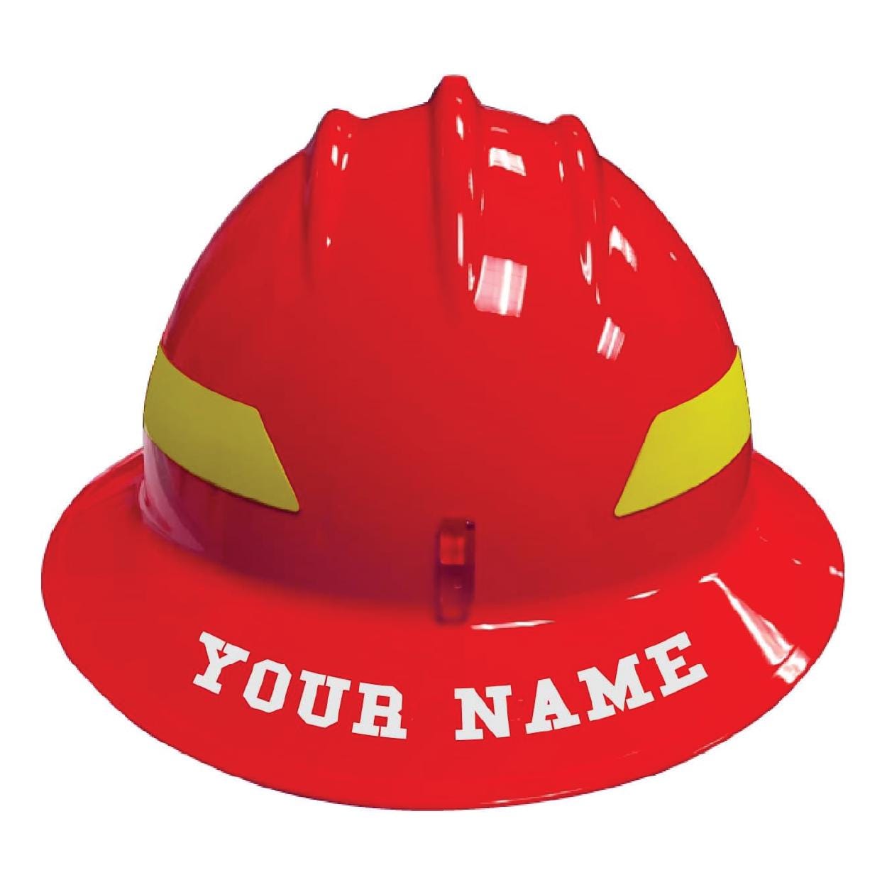 One Color Firefighter Wildland Helmet Name Lettering Sticker ...