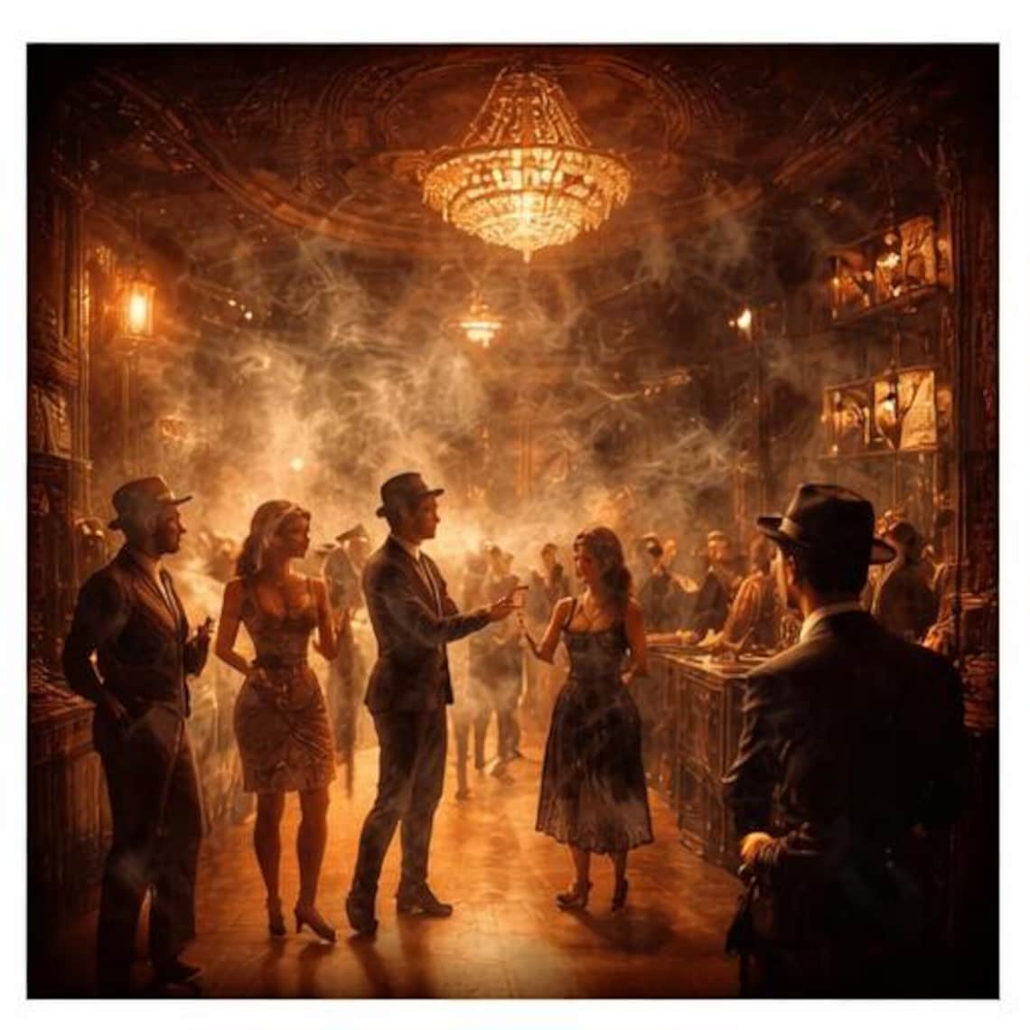 Speakeasy Wall Art Set, Vintage Bar Decor, Game Room Prints (digital ...