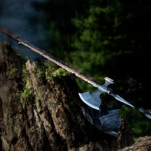 Epic Viking Berserker Axe – Authentic Two-Handed Halberd for Battle Reenactment and Decor gift for him