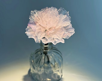Handmade One-of-a-kind Glass Carnation Flower – Unique Birthday Gift, Gift for Mom