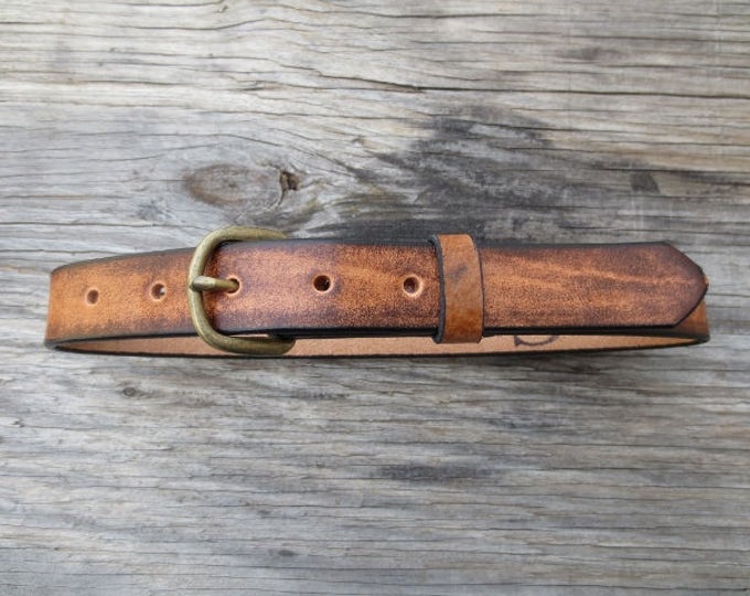 Child's Leather Belt With Brindle Finish Etsy