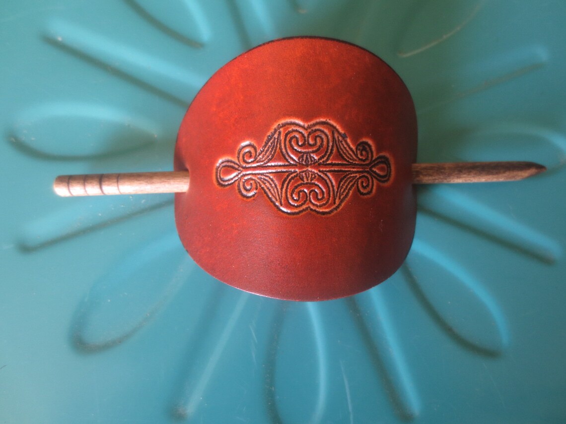 Large Leather Hair Stick With Celtic Knot Etsy