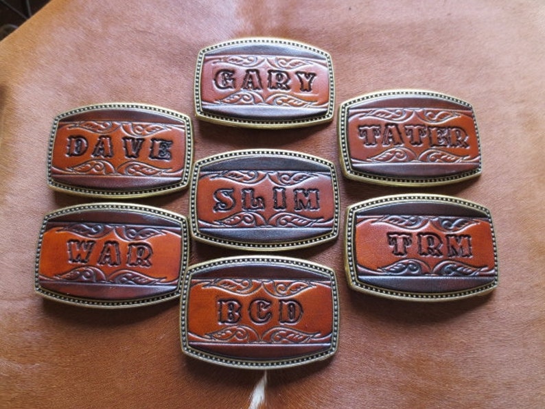 Leather Name Buckle-Made to be personalized with up to 5 letters image 6