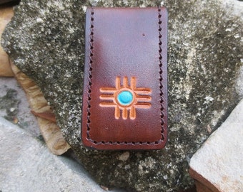 Handmade Leather Magnetic Money Clip