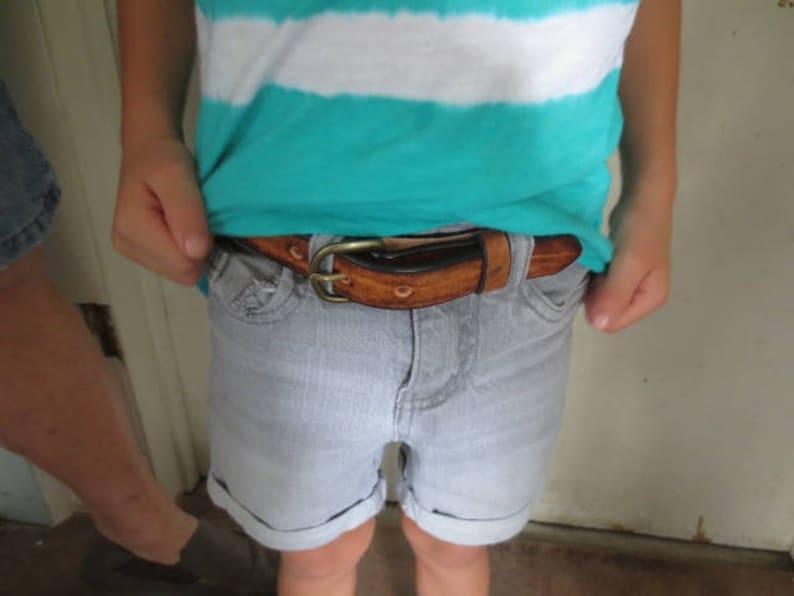 Child's Leather Belt with Brindle Finish Etsy