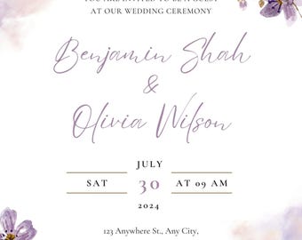 Purple Floral invitation