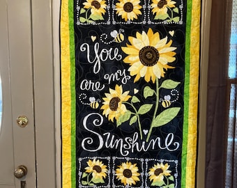 September You Are My Sunshine Quilted Wall Hanging
