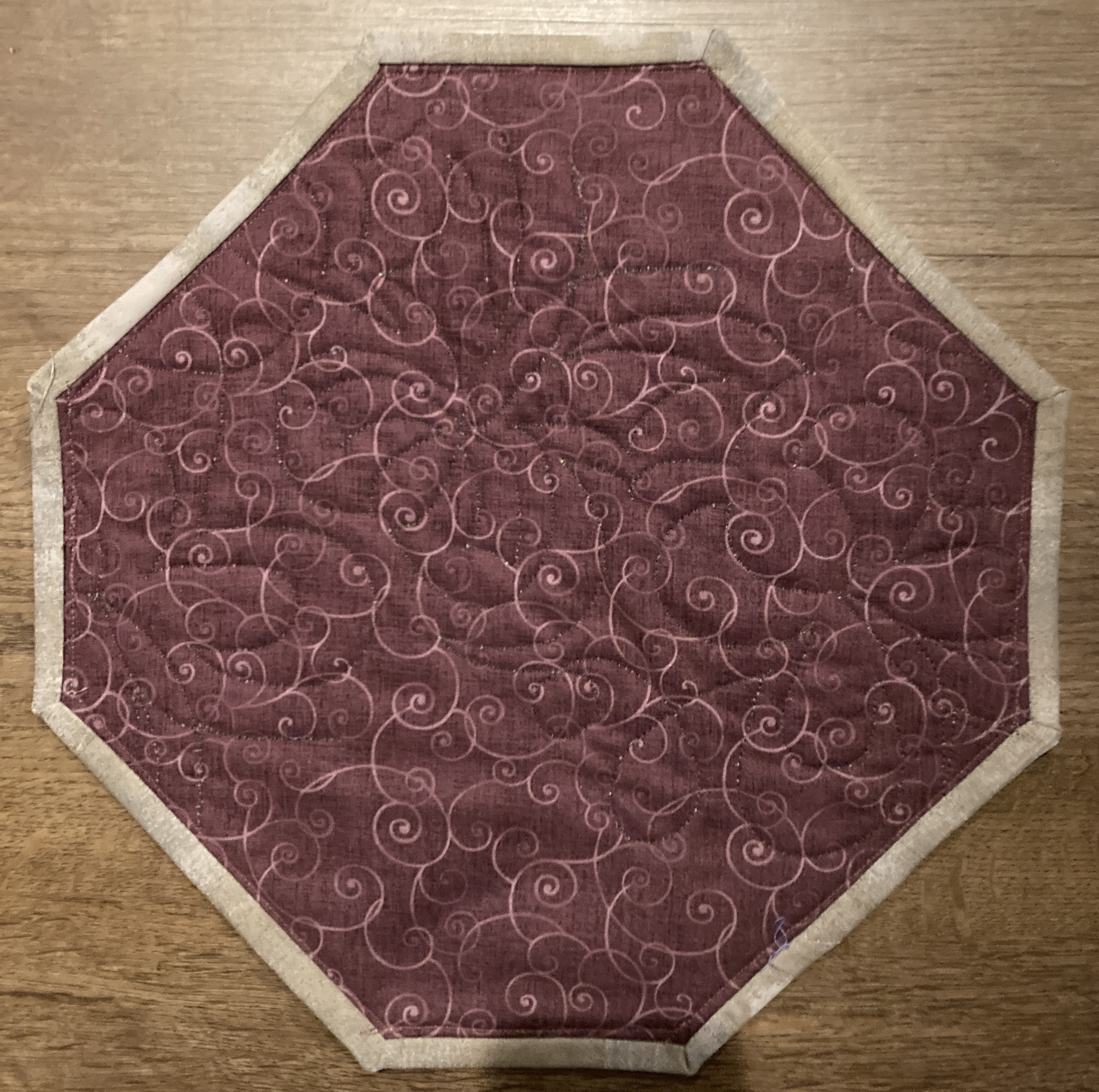 April Nature's Serenity Octagon Quilted Table Topper - Etsy