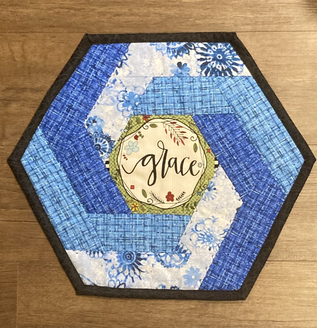 April Topper April Grace Hexagon Quilted Table Topper - Etsy
