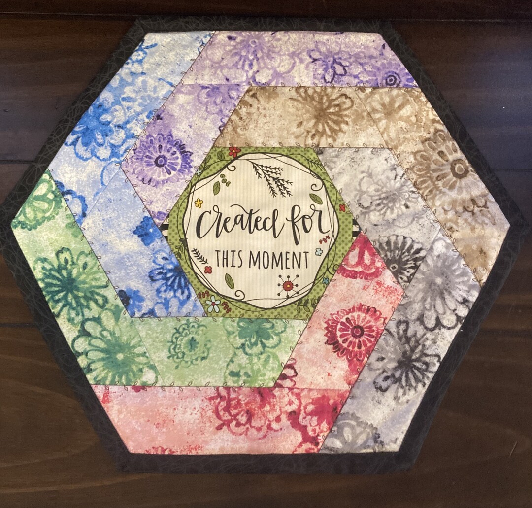 April Topper April Created for This Moment Hexagon Quilted Table Topper - Etsy