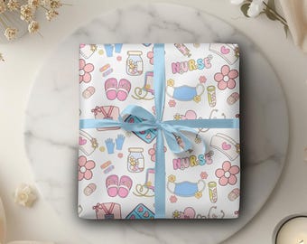 Nurse Wrapping Paper | Medical Gift Wrap | Funny Nurse Gift Paper | Healthcare Worker Wrapping Paper | RN Gift Wrap