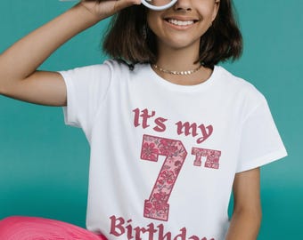 7th Birthday PNG, Seventh Birthday Sublimation Design, Kids Birthday Party Shirt PNG, Digital Download, Birthday Boy Girl Clipart