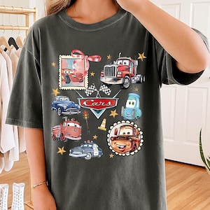 Retro Coquette Bows Disney Cars shirt, Lightning McQueen Mater Doc Hudson Sally Carrera Cars Family Shirt, Disney Girl Trip Shirt Th-vtn-13