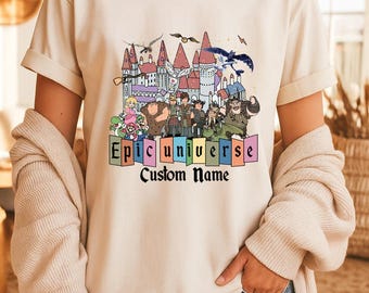 Personalized Epic Universe Castle And Friends Shirt, Epic Universe Shirt, Mario Epic Universe, Universal Epic Universe Toothless
