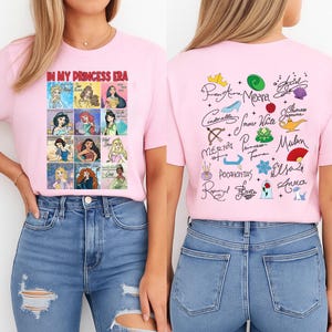 In My Princess Era Song Lyrics Shirt, Disney Princess Belle Moana Shirt, Princess Signature Sketch Shirt, Disney Girl&#39;s Trip Tee Th-vtn-17