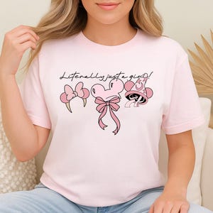 Disney Coquette Bow Literally Just A Girl Shirt, Disneyland Girl&#39;s Trip Shirt, Mickey Minnie Ears Park Trip Shirt, Magic Kingdom Th-vtn-233