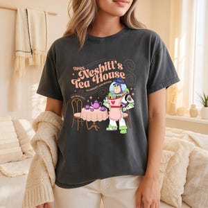 Comfort Colors Mrs. Nesbitt’s Tea House Shirt, Nesbitt’s Tea House Shirt, Toy Story Tea House Shirt, Toy Story Buzz Lightyear Th-vtn-107