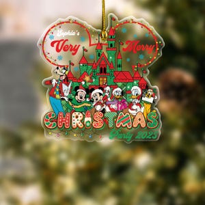 Mickey And Friends Christmas Ornament, Disney Merry Christmas Ornament, Mickey Mouse Ornament Hanging, Disney Christmas Decor Thdso-2
