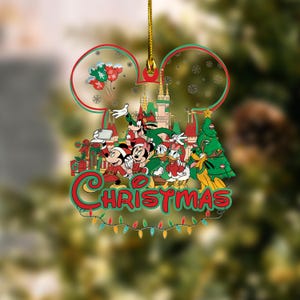 Mickey And Friends Christmas Ornament, Disney Merry Christmas Ornament, Mickey Mouse Ornament Hanging, Disney Christmas Decor Thdso-1