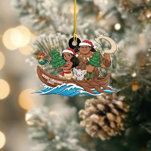 Moana Christmas Ornament, Maui Christmas Tree Ornament, Moana Merry Christmas Gift, Moana Ornament Decor, Disney Moana Lovers Gift Thdso-102