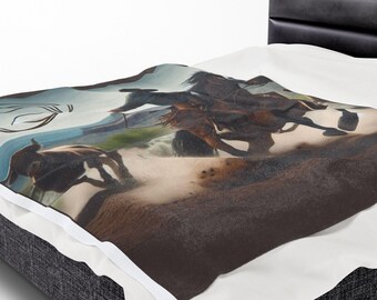Cowboy Rodeo Plüschdecke - Westernpferdeliebhaber Überwurf