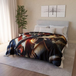 Sherpa Blanket, USA Military Patriotic Throw, Veteran Gift, Armed Forces Bedspread, Military Home Decor, Military Blanket
