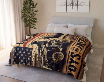 Vaqueros, Juguetes, Manta de sherpa de forro polar de EE. UU., Decoración del oeste para habitación infantil