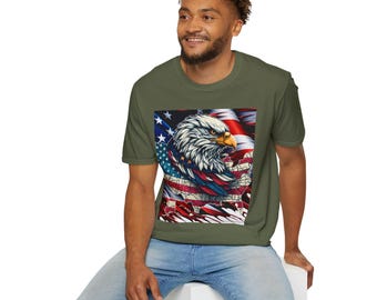 American Pride Unisex Softstyle T-Shirt - Best Shirt in the USA Military Homefront Patriotic Tee, Veteran Gift, Patriotic Apparel, Military