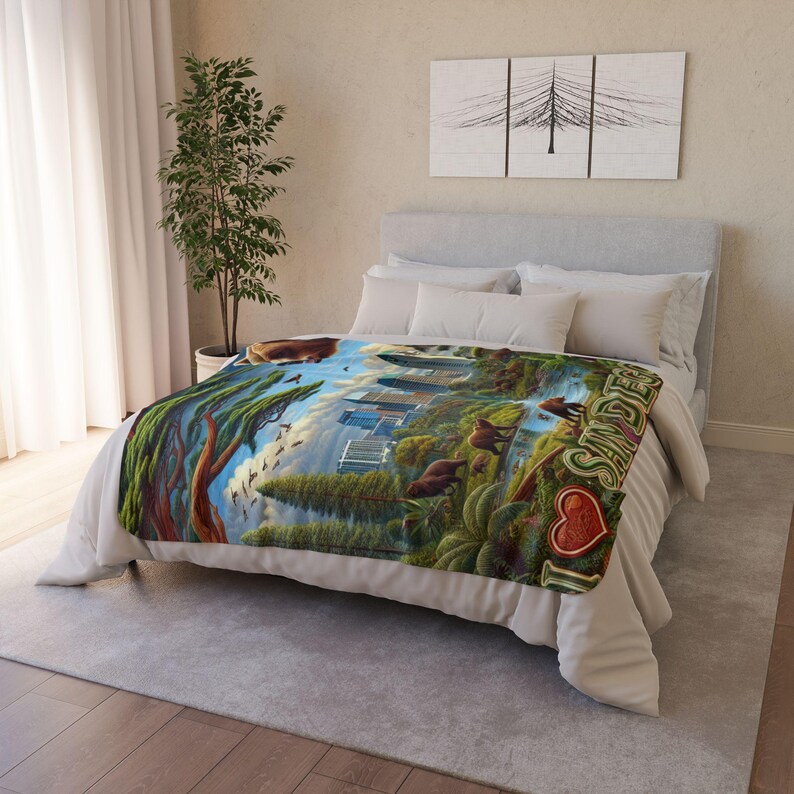San Diego Fleece Sherpa Blanket, California Travel Gift image 7