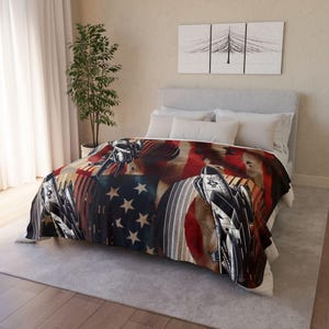 Sherpa Blanket, Patriotic USA Independence Day July 4th Celebration Throw, Cozy Fleece Blanket, Red White Blue Blanket, American Flag Decor,