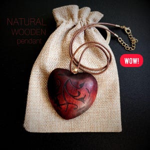 HEART Pendant, Natural Wooden Pendant, Exclusive Wooden Gift for Her, Sandal Wood Pendant, Wooden Heart, Vintage Pendant, Ethnic Pendant