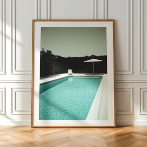 Minimalist Poolside Art Print: Retro Summer Wall Decor
