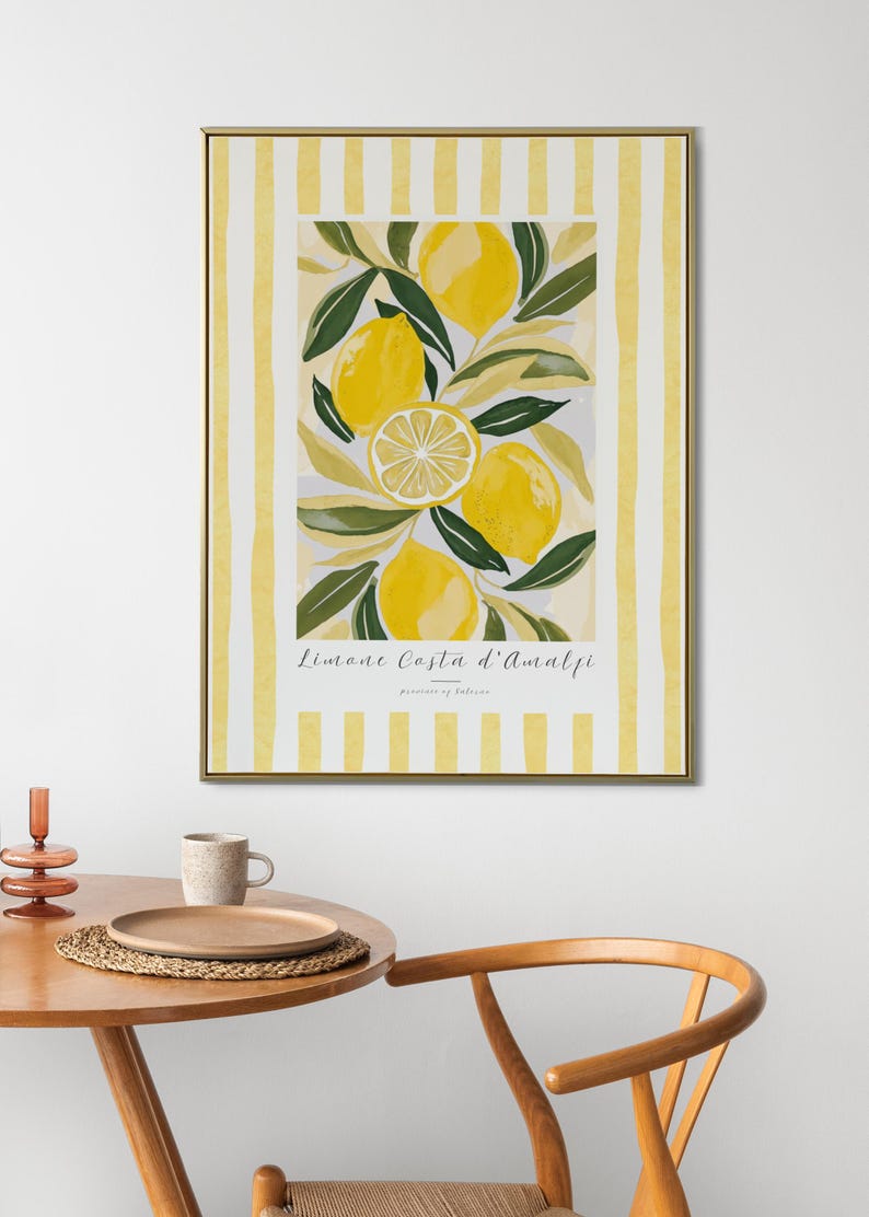 Amalfi Lemon Print: Italian Kitchen Coastal Wall Art image 3