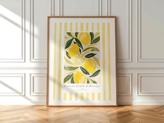 Amalfi Lemon Print: Italian Kitchen Coastal Wall Art