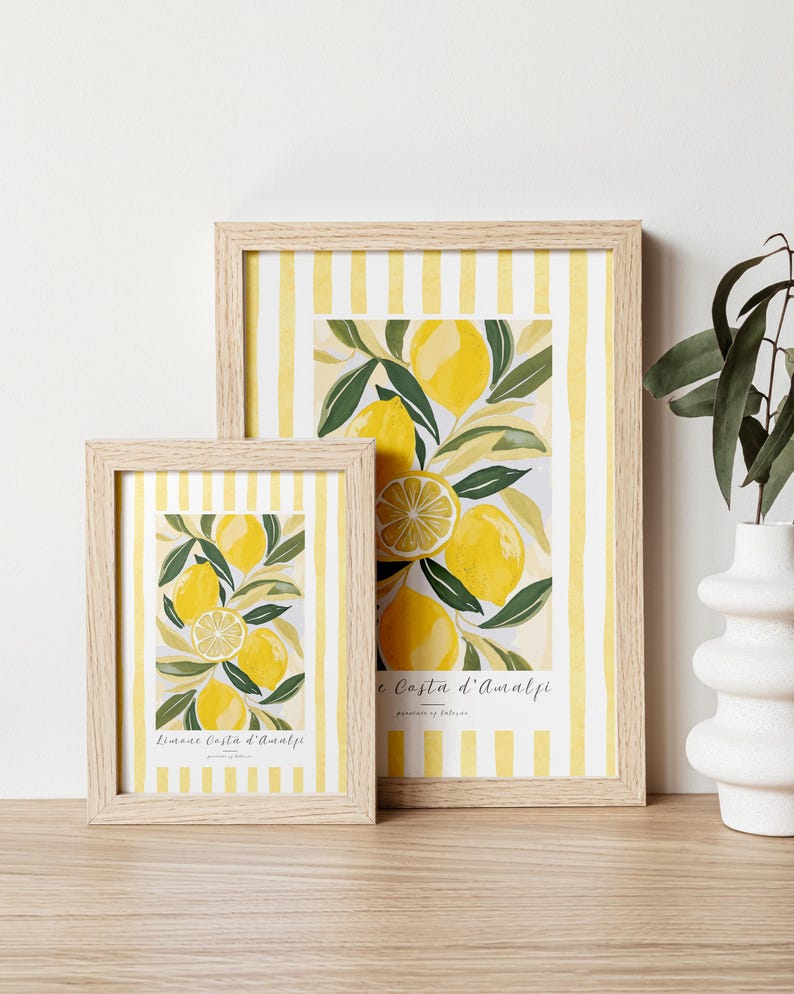 Amalfi Lemon Print: Italian Kitchen Coastal Wall Art image 2