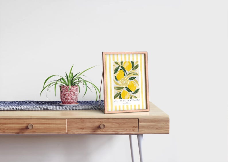 Amalfi Lemon Print: Italian Kitchen Coastal Wall Art image 4