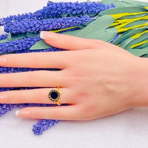 Roman Numeral Black Shell Ring: 18K Gold Plated Titanium Steel, Adjustable Waterproof Jewelry
