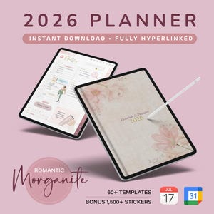 2026 Digital Planner for Goodnotes, Notability, iPad • Minimalist Modern Vertical • Dated • Apple & Google Calendar