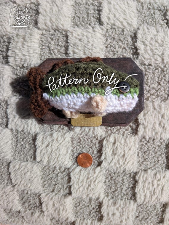 Pattern Only! Largemouth Bass Miniature Fish Crochet Pattern