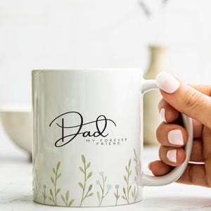 Ceramic Dad Mug, Dad mug, Fathers Day Gift, Birthday Present for dad, Gift for daddy, Coffee Lover Gift, Floral dad mug, Dad office gift