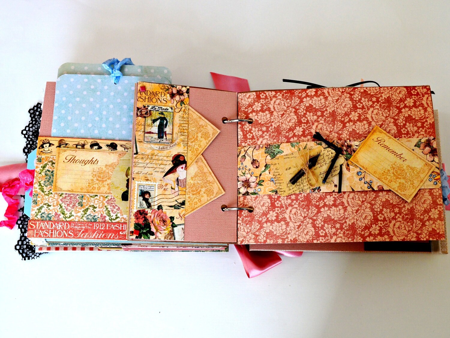 Paper Bag Photo Album Scrapbook Album Elegant Lady Etsy