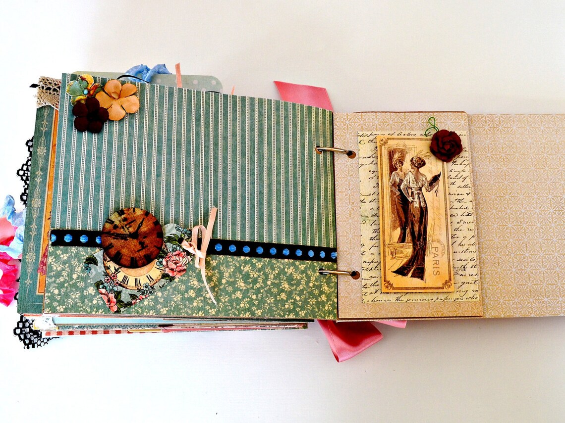 Paper Bag Photo Album Scrapbook Album Elegant Lady Etsy