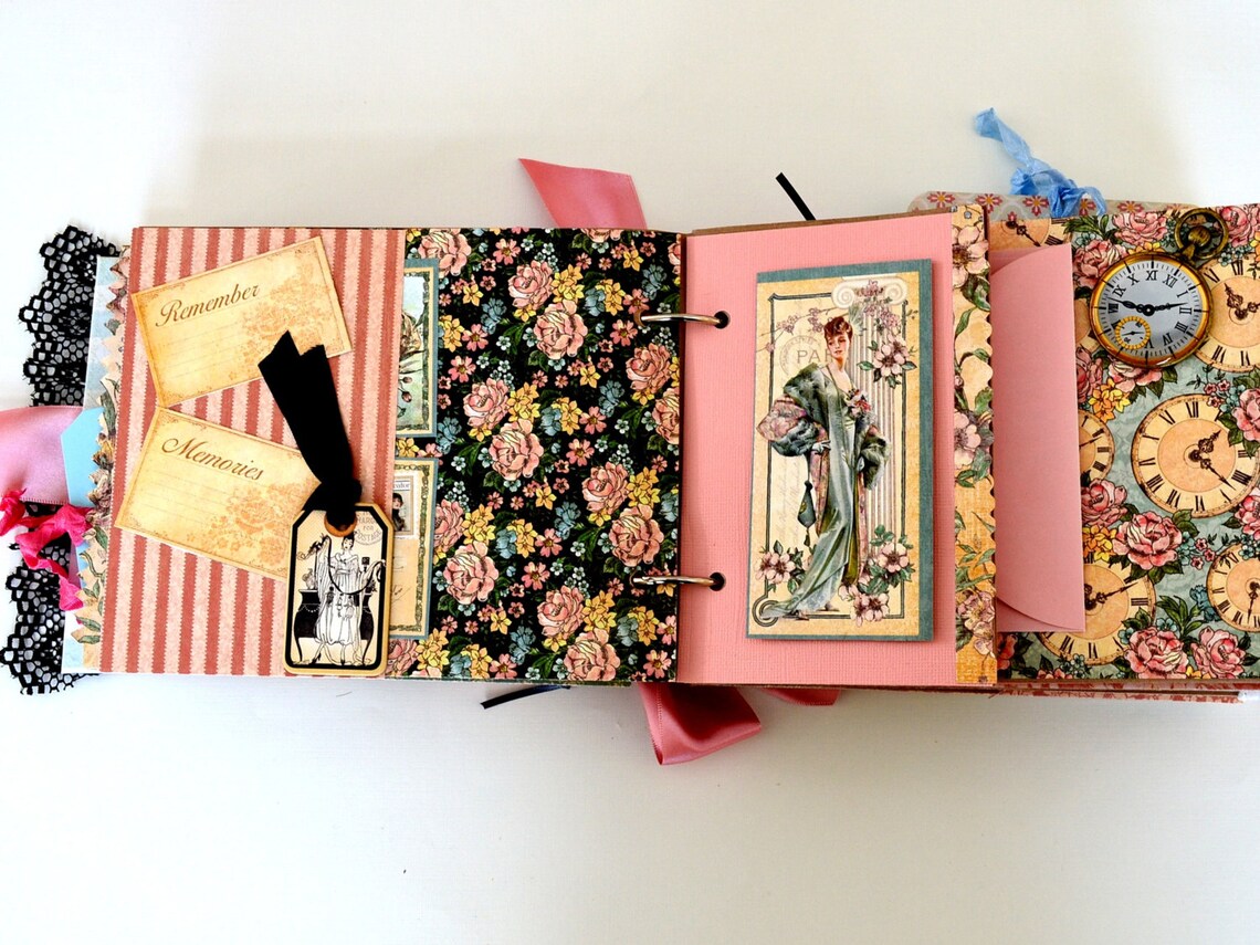 Paper Bag Photo Album Scrapbook Album Elegant Lady Etsy