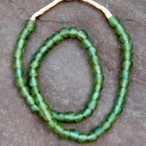 Ghana Glass Beads: Pale Green  9x9mm