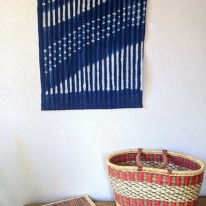 Hand Made Vintage African Indigo Wall Hanging 20&quot;x26&quot;