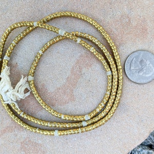 African Brass Spacer Beads: 3x4mm