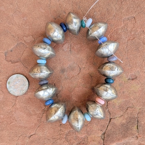 African Coin Silver Beads  20x24mm