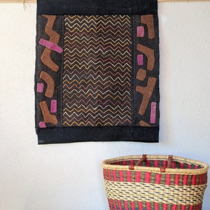 Hand Made African Kuba Cloth Wall Hanging 23&quot;x26&quot;