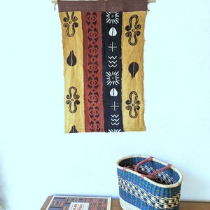 Hand Made African Mud Cloth Wall Hanging 20&quot;x32&quot;