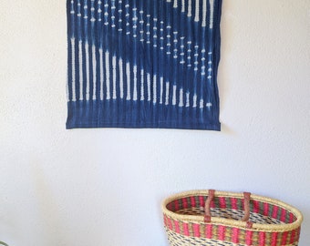 Hand Made Vintage African Indigo Wall Hanging